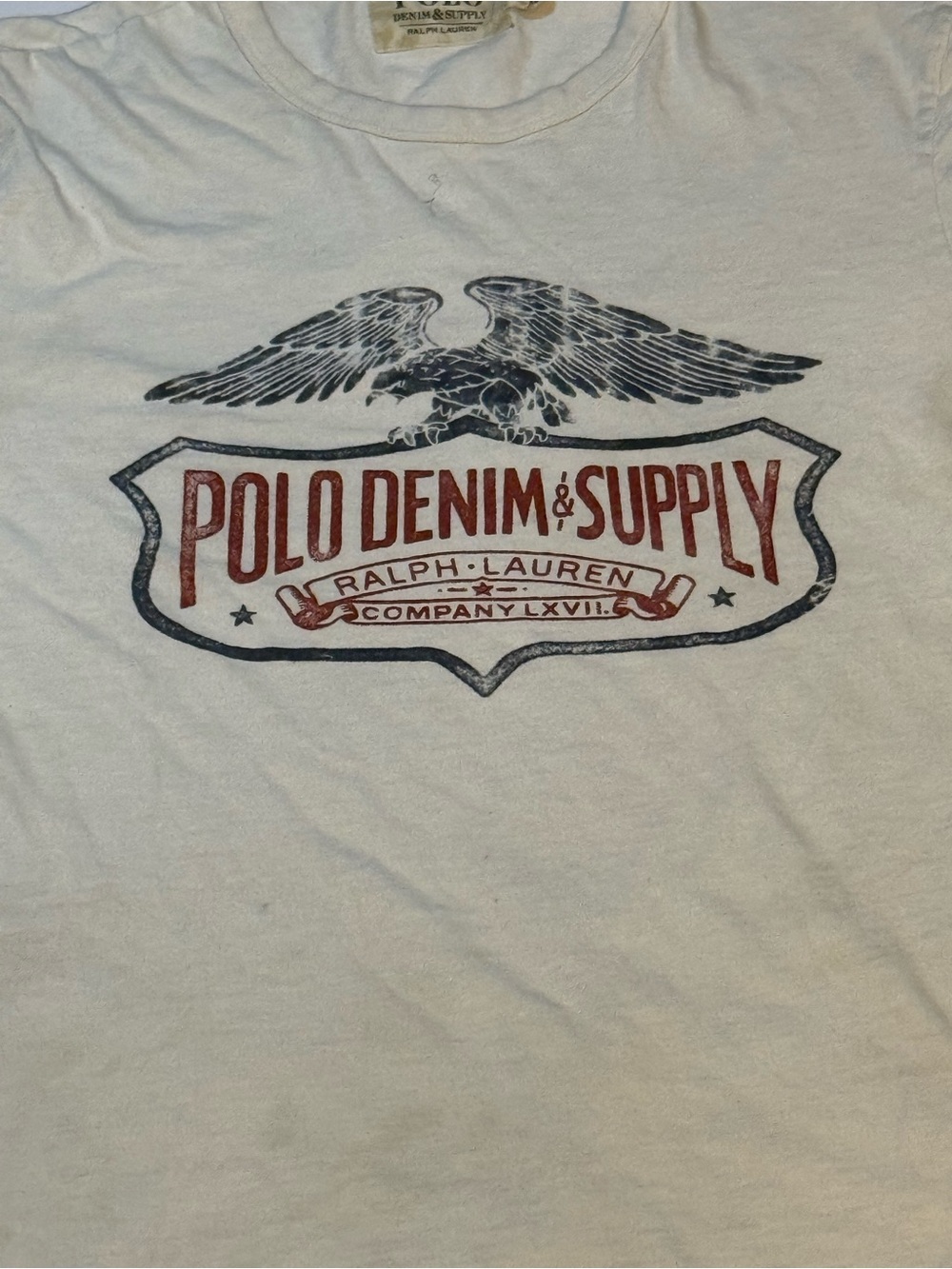 Vintage Polo Denim & Supply by Ralph Lauren White Graphic Tee - Picture 2 of 6